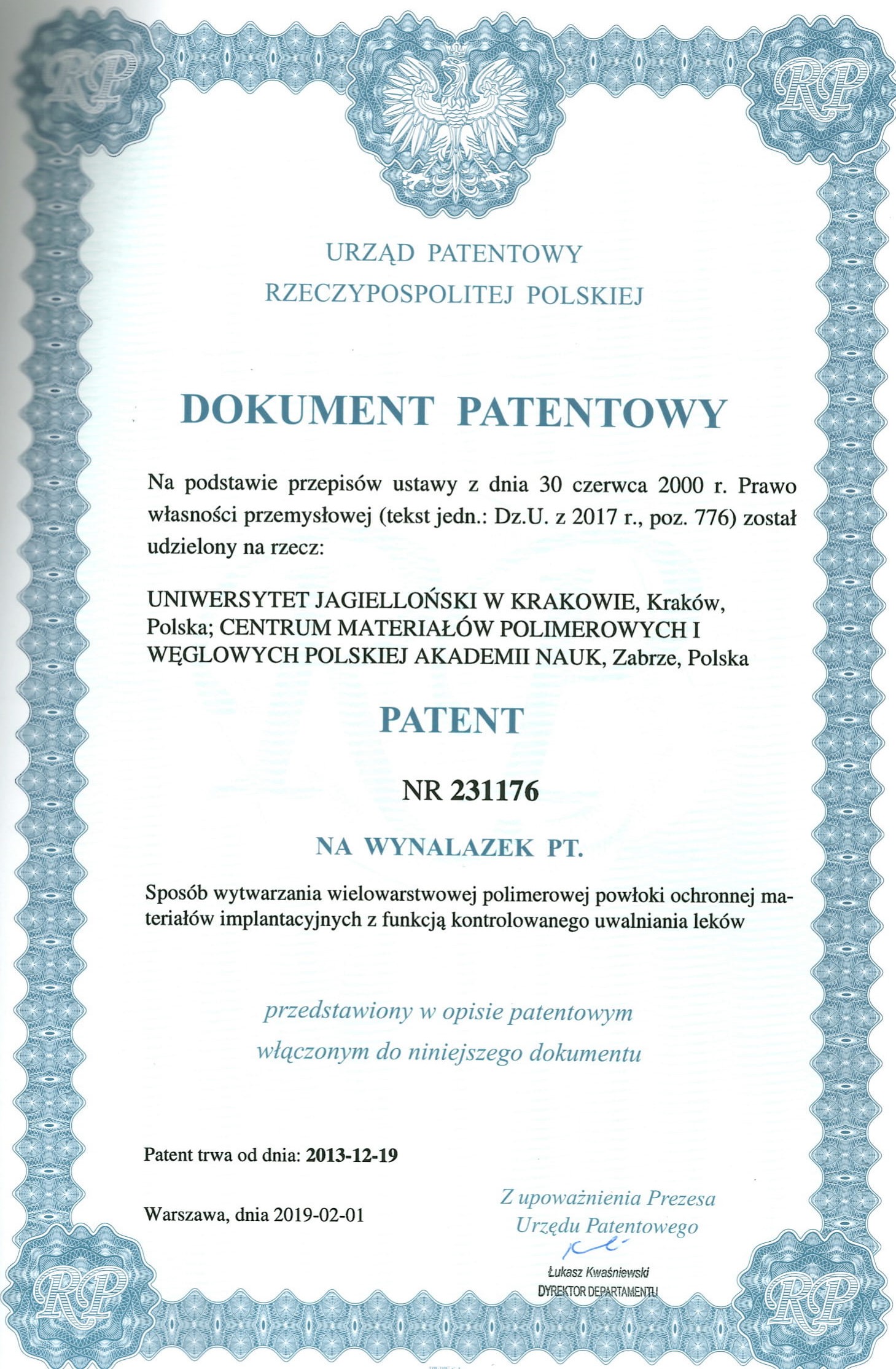 Zdjęcie dokumentu patentowego