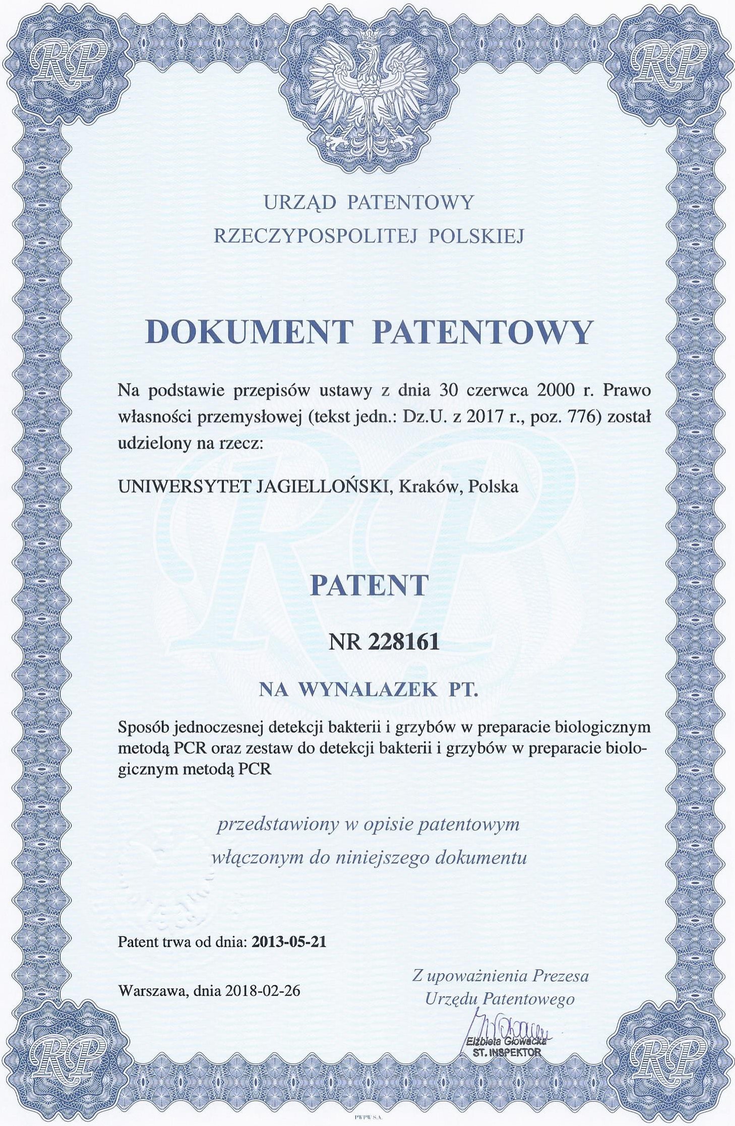 Zdjęcie dokumentu patentowego